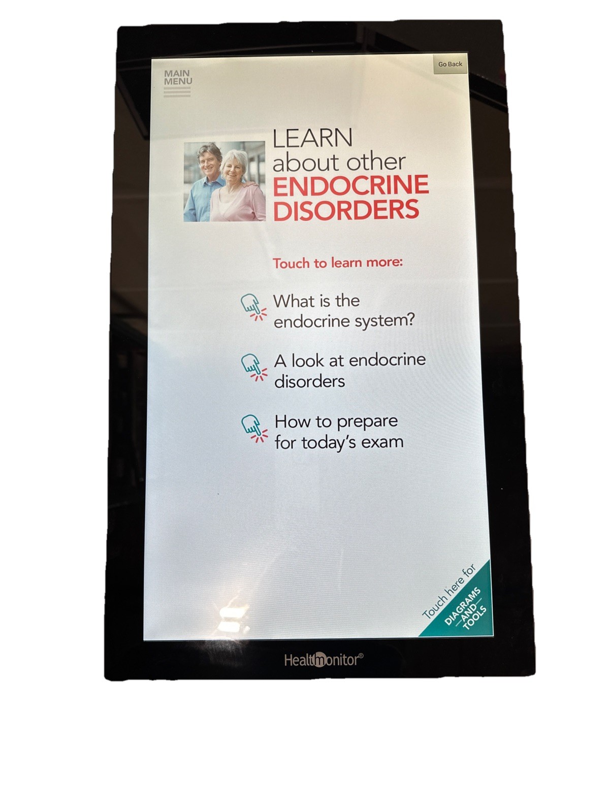 HealthMonitor Interactive Patient Education Touchscreen Display Medical Office