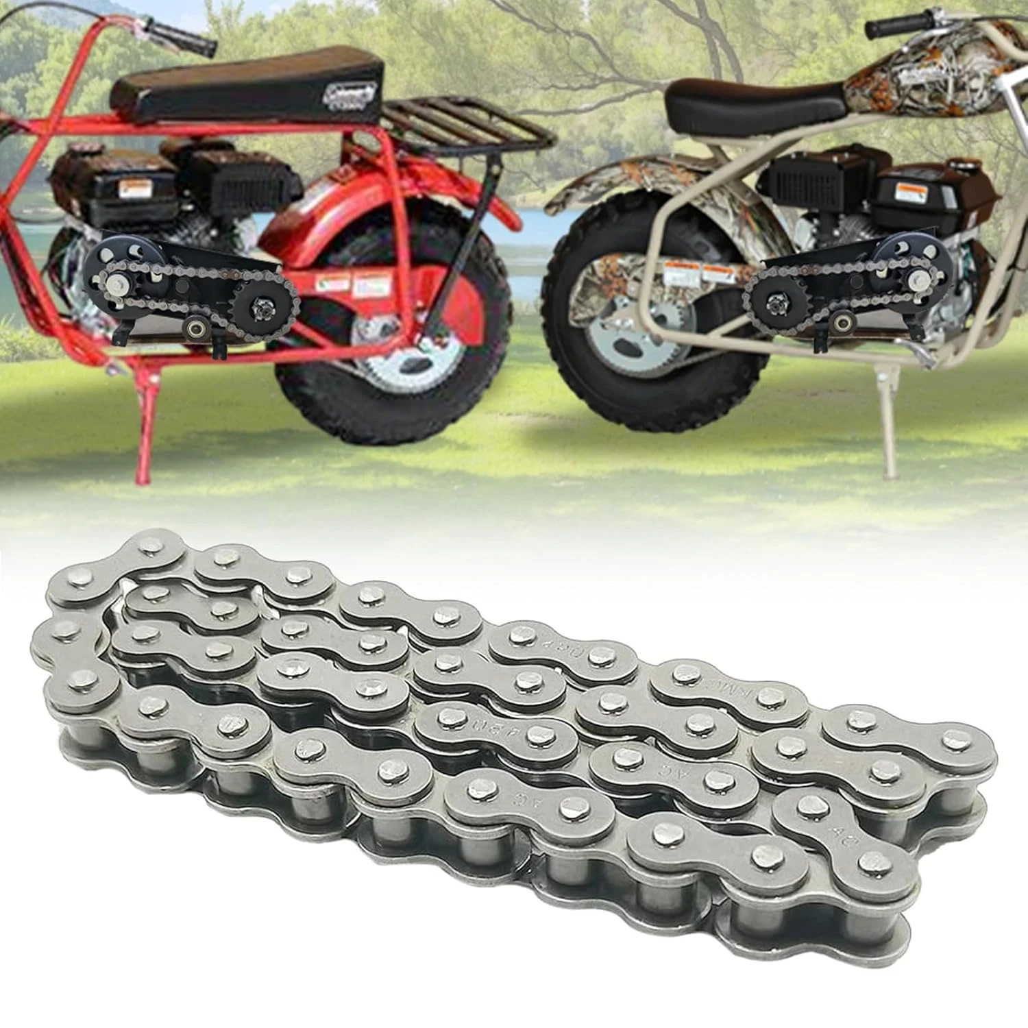 Mini Bike CT200U Coleman Front Jackshaft Chain, 42 Link 420 Chain for Mini Bike