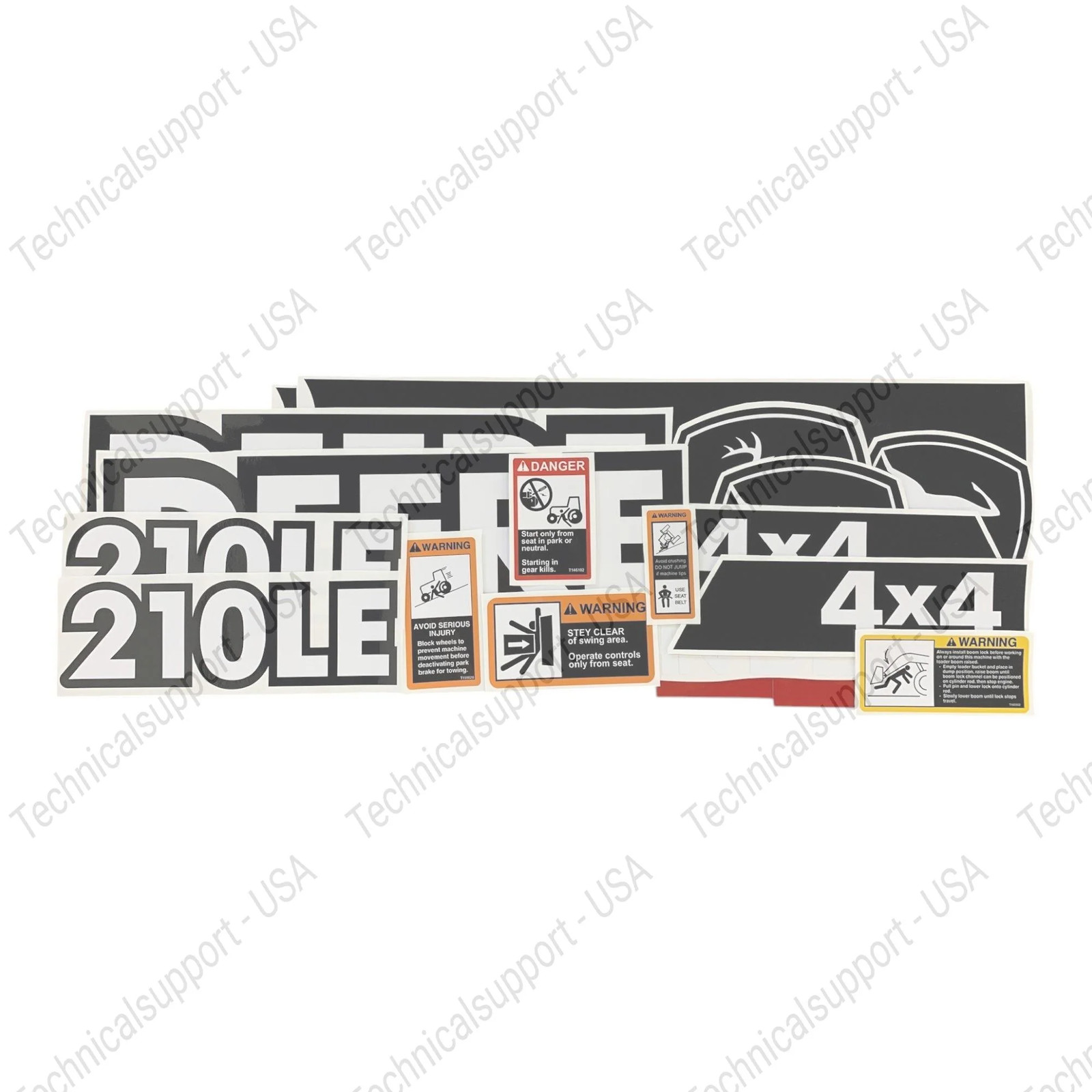 Laminated External Decal Set for John Deere 210LE Loader Vinyl Label Sticker Kit