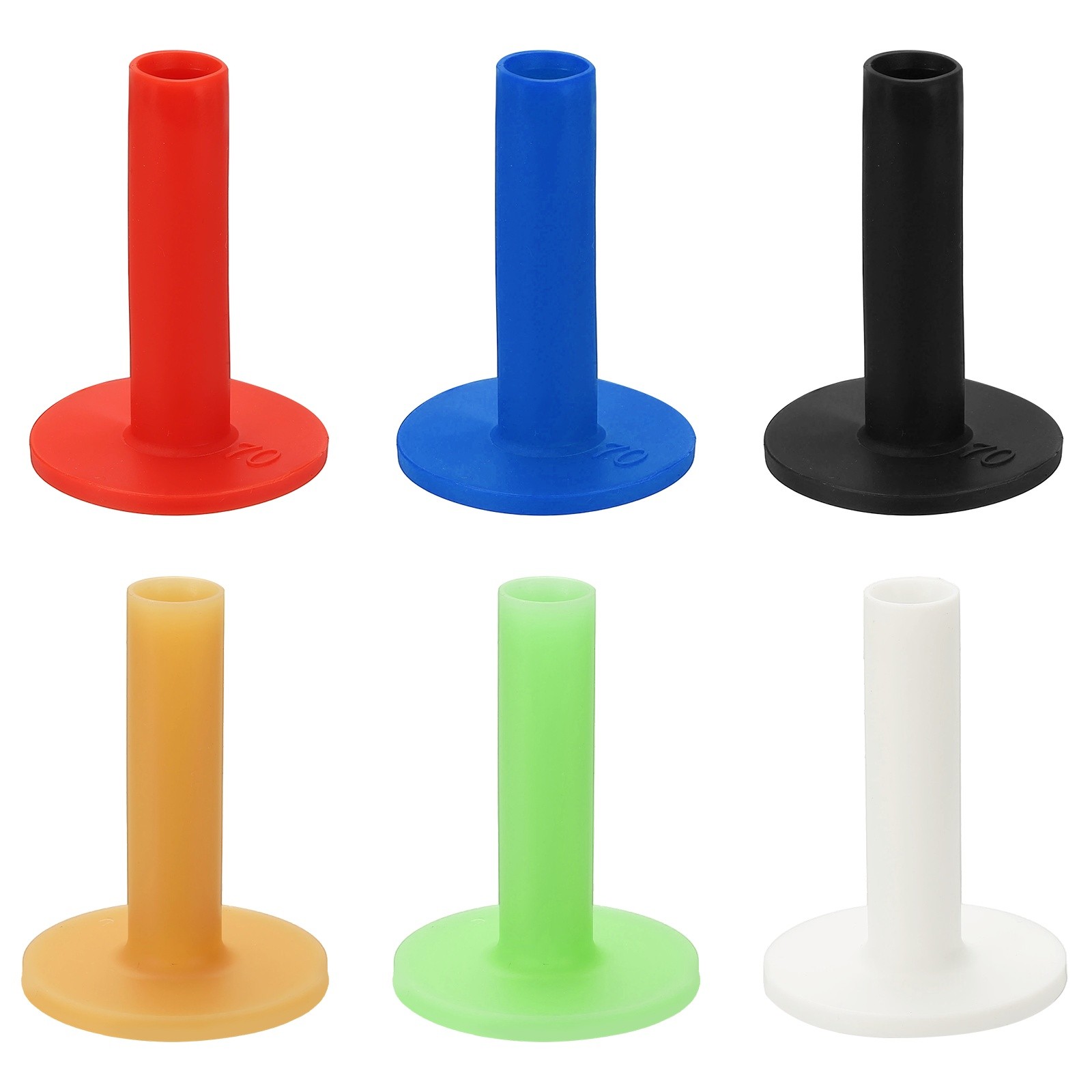 6 Pack Rubber Golf Practice Tee Driving Tee 2.8 Inch Rubber 6 Colors