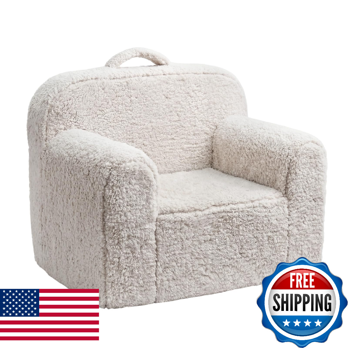 Pterying Chair Comfy For 1-3 Years Old Couch Washable Soft Sherpa Cover Stable