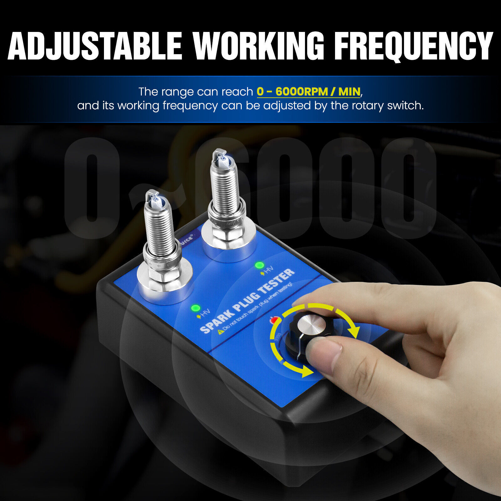 12v Car Ignition Spark Tester Dual Holes Ignition Coil Analyzer 2024