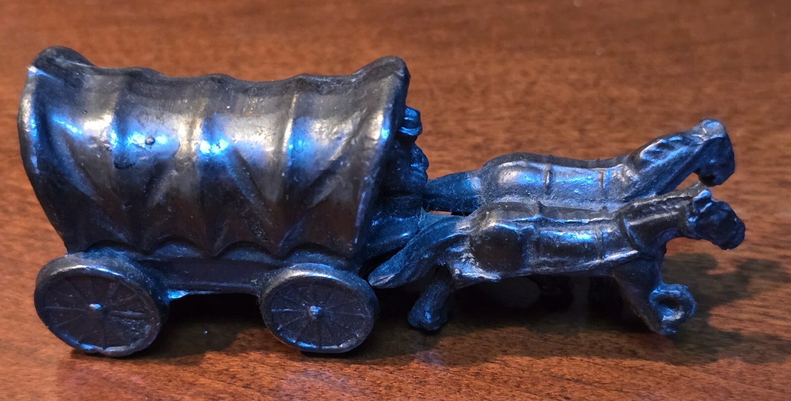 3" Vintage Die Cast Metal Horse, Men & Buggy Carriage Collectible Western Decor