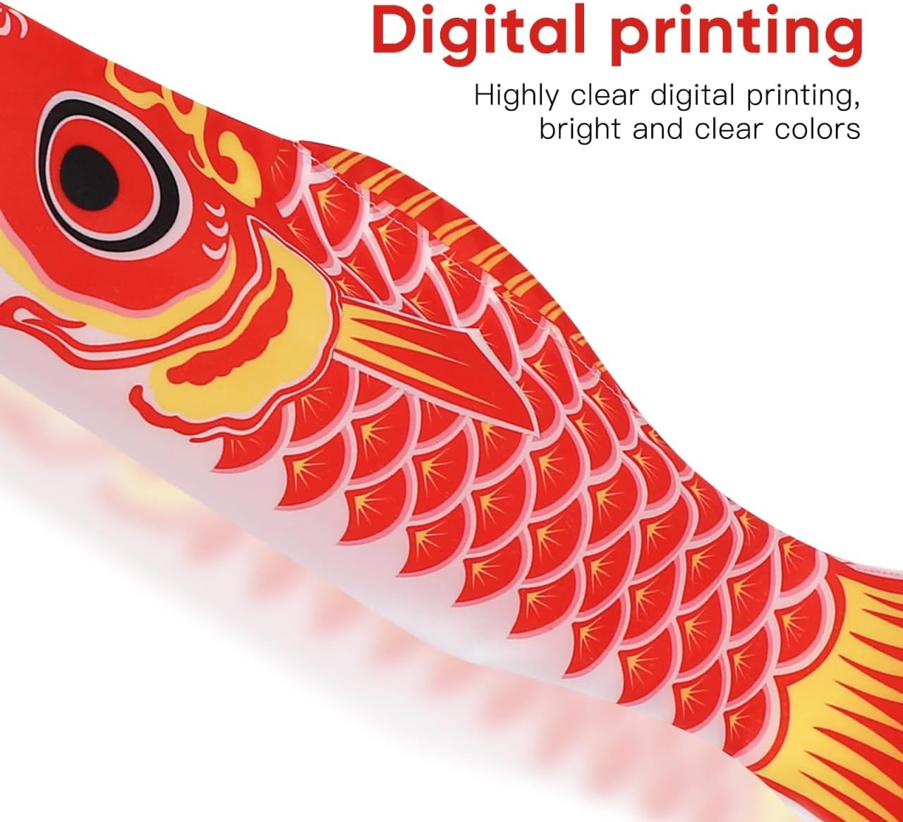 DOITOOL 5 Pcs Japanese Carp Windsock Streamer Fish Flag Kite Koinobori 70cm