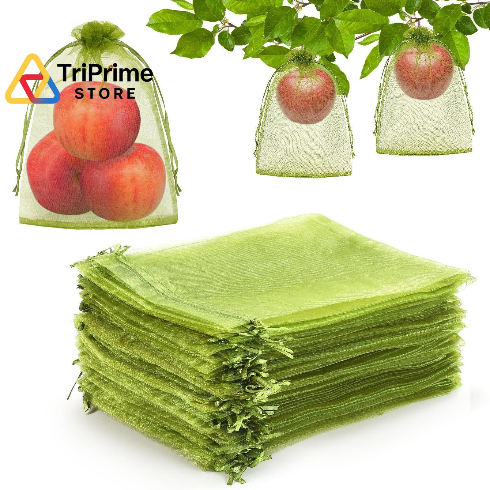 DECYOOL 120 PCS Fruit Protection Bags 6 x 8 inch, Green 6 x 8 Inch,