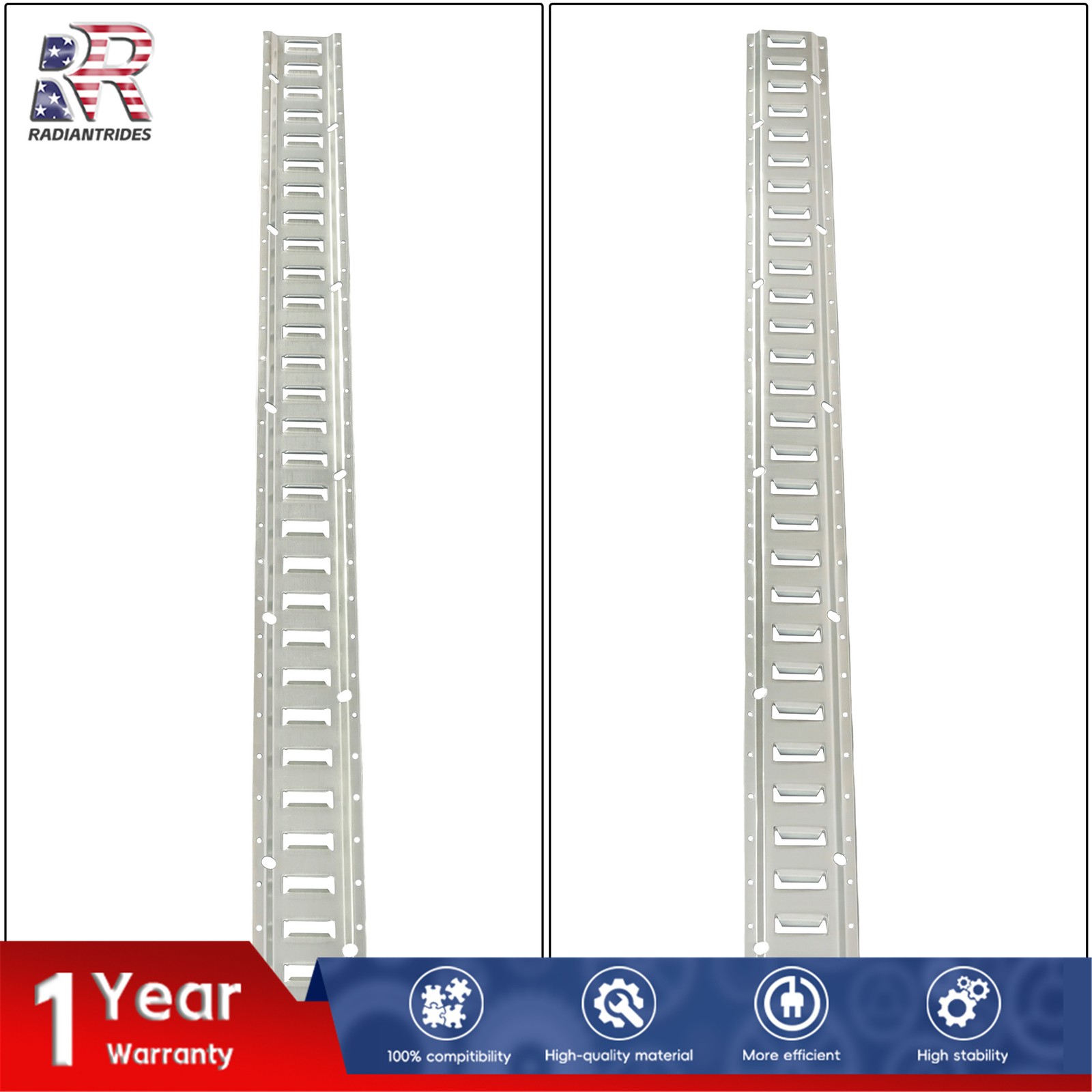 Silver E Track Rail Kit 4 Pieces 5 Foot Length For Utility Cargo Van Tie Down