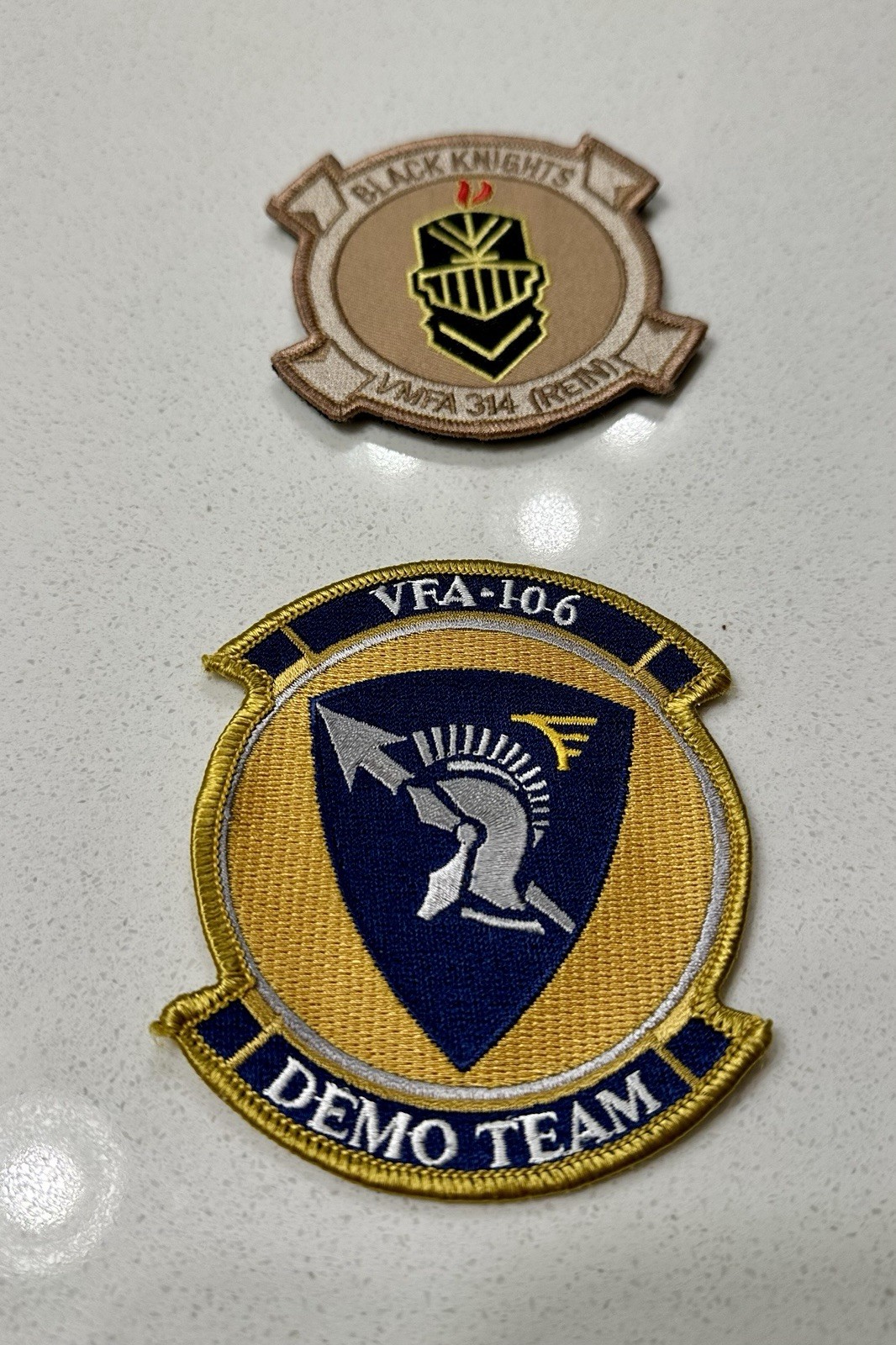 Set of 2 US Navy Patch VFA-106 Sew-On & Black Knights Hook & Loop