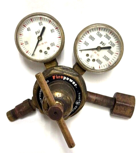 FIRE POWER MEDIUM DUTY OXYGEN REGULATOR 250-80-540 DUAL GAUGE
