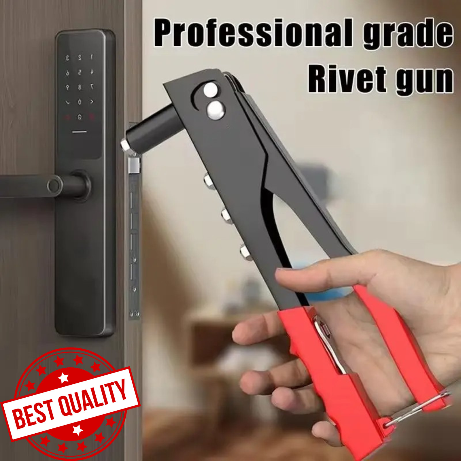 Heavy Hand Riveter Rivet Gun Professional Pop Rivet Gun Kit and 50pcs Rivets