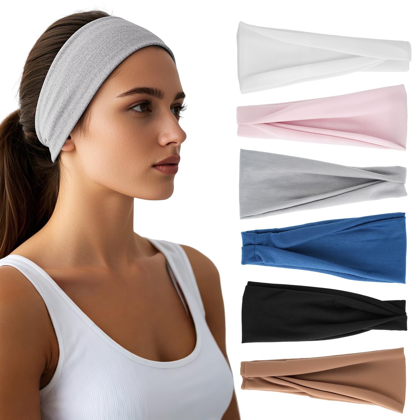 Headbands for Women Floral Boho Style Elastic Criss Cross Hair Bands