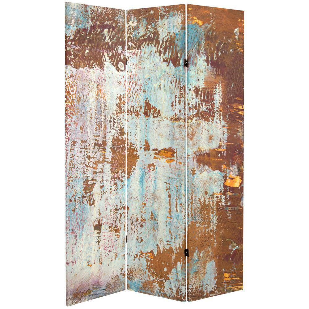 6 Ft. Rust Printed 3-Panel Room Divider
