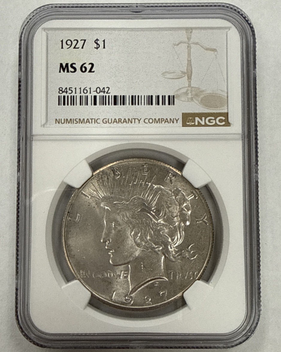 1927 P Peace Dollar MS62