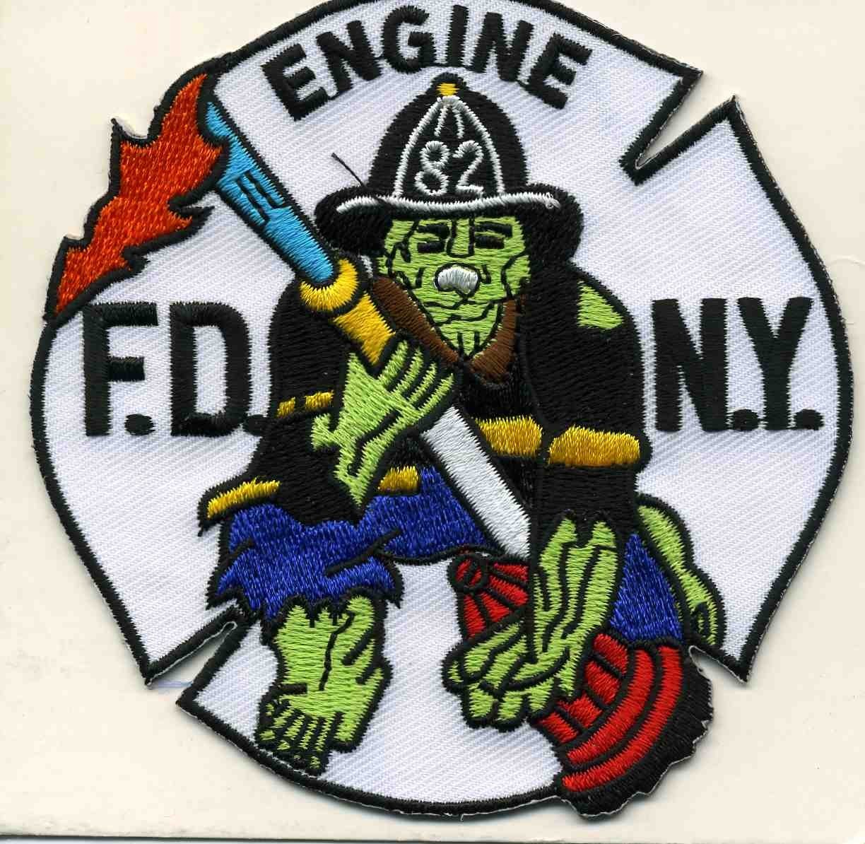 New York City - FDNY Engine-82 "Green Hulk", NY (3.75" x 3.75" size) fire patch
