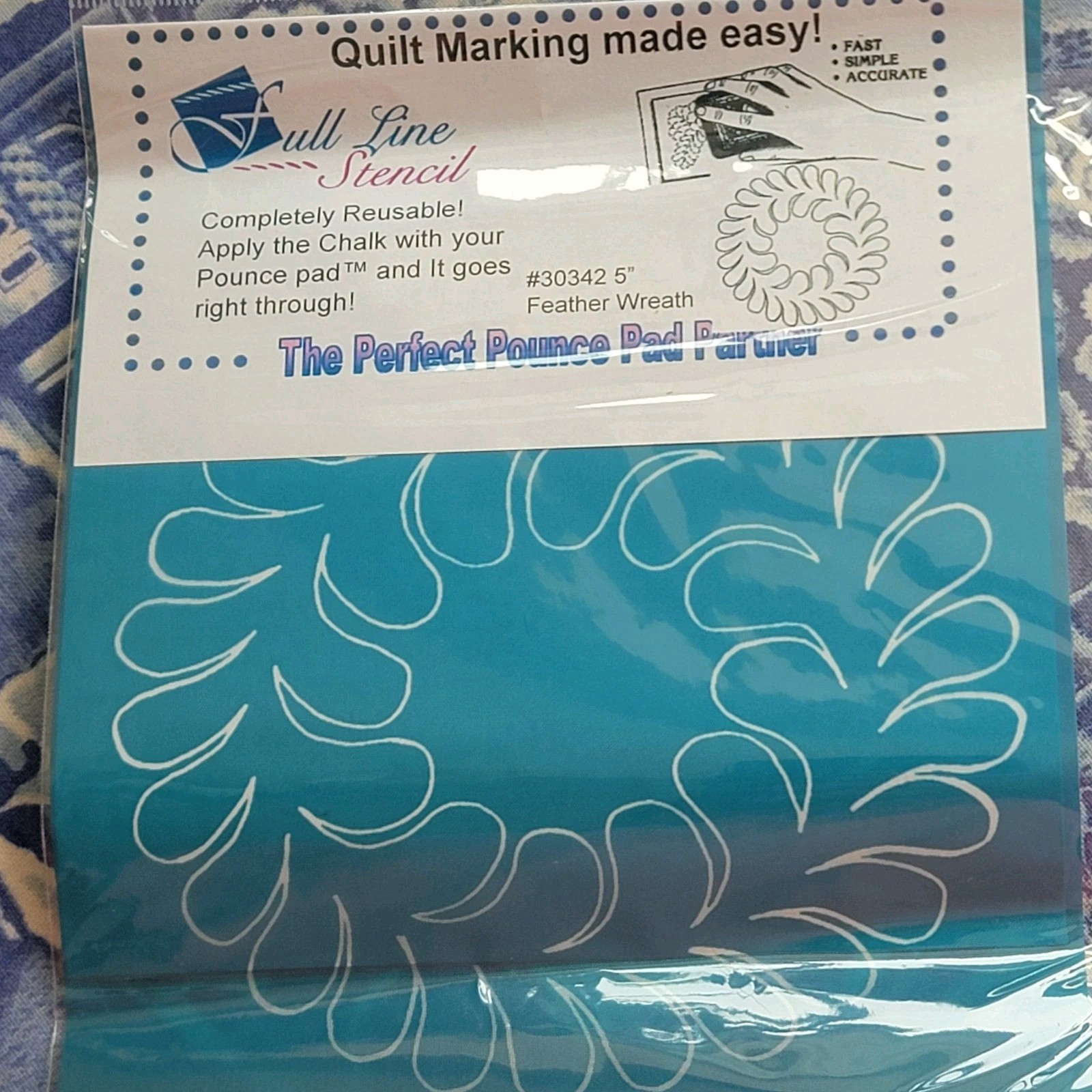 NIP Full Line Stencil Feather Wreath 30342 5" Mexico Hancy Creations