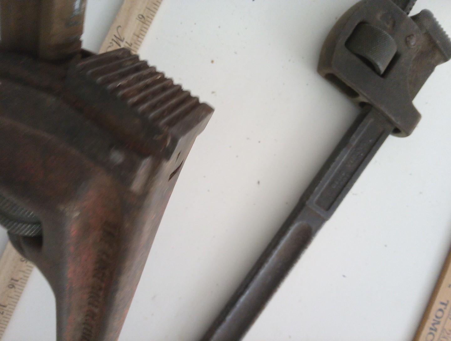 2- Large Pipe Wrenches,18 In Rigid & 24 In Improved Stillson