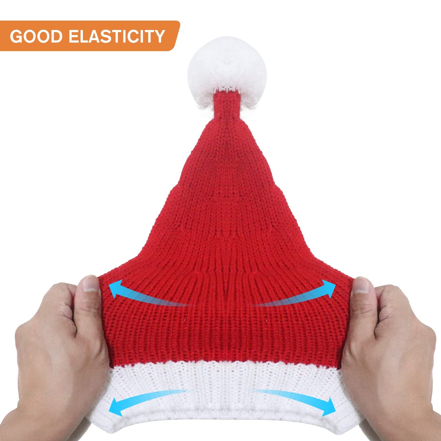 Christmas Knitted Santa Hat Xmas Party Beanie Hat for Adults Women Men