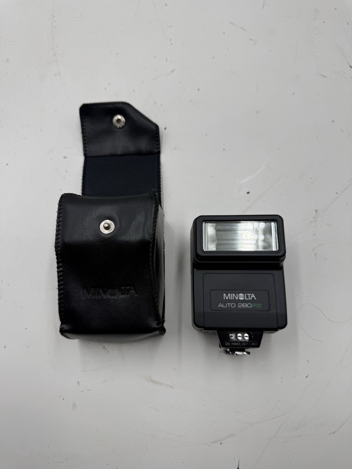 [Near MINT+] Minolta Auto Electroflash 280PX Shoe Mount Flash w/ Case From JAPAN