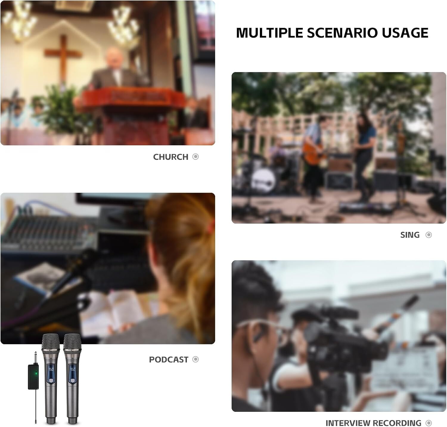 Pro UHF Wireless Microphone System Set Dual Handheld Rechargeable Karaoke Gift