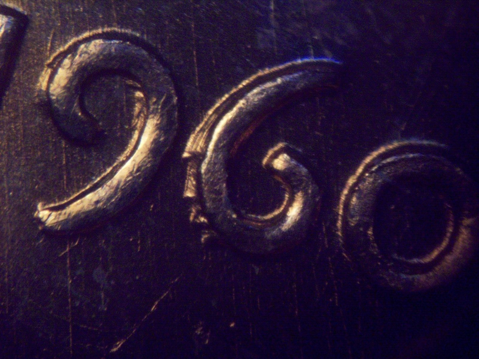1960 P Die gouges on 6 and 9 of Date Lincoln Cent BU