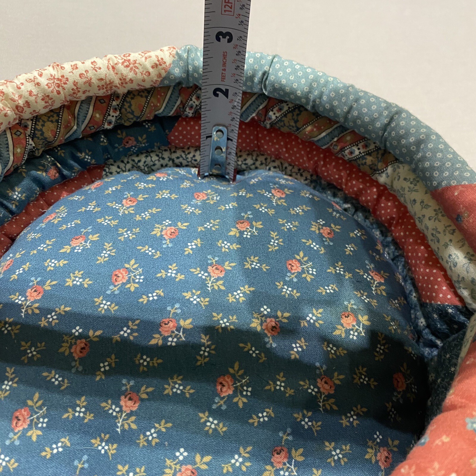 Handcrafted Easter Basket Fabric Bunny Egg / Fabric Quilted Basket