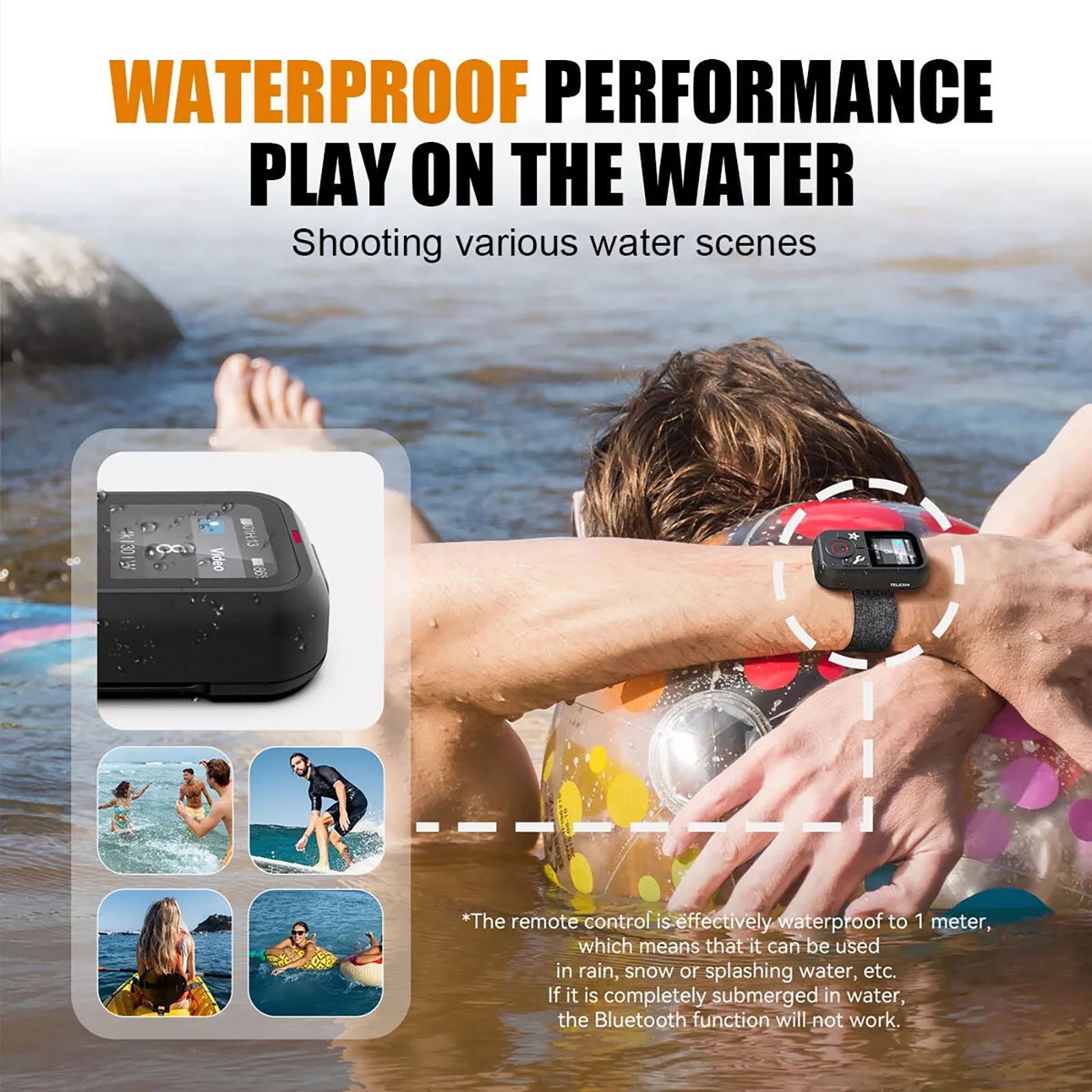 1PC GoPro Camera Bluetooth Remote Control For Hero 13/12/11/10/9/MAX 60M