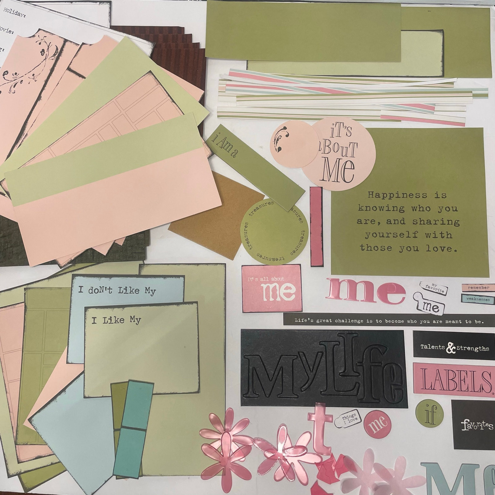 LOT SCRAPBOOK Paper Materials Supplies K & Co Stickers Butterflies ABOUT ME