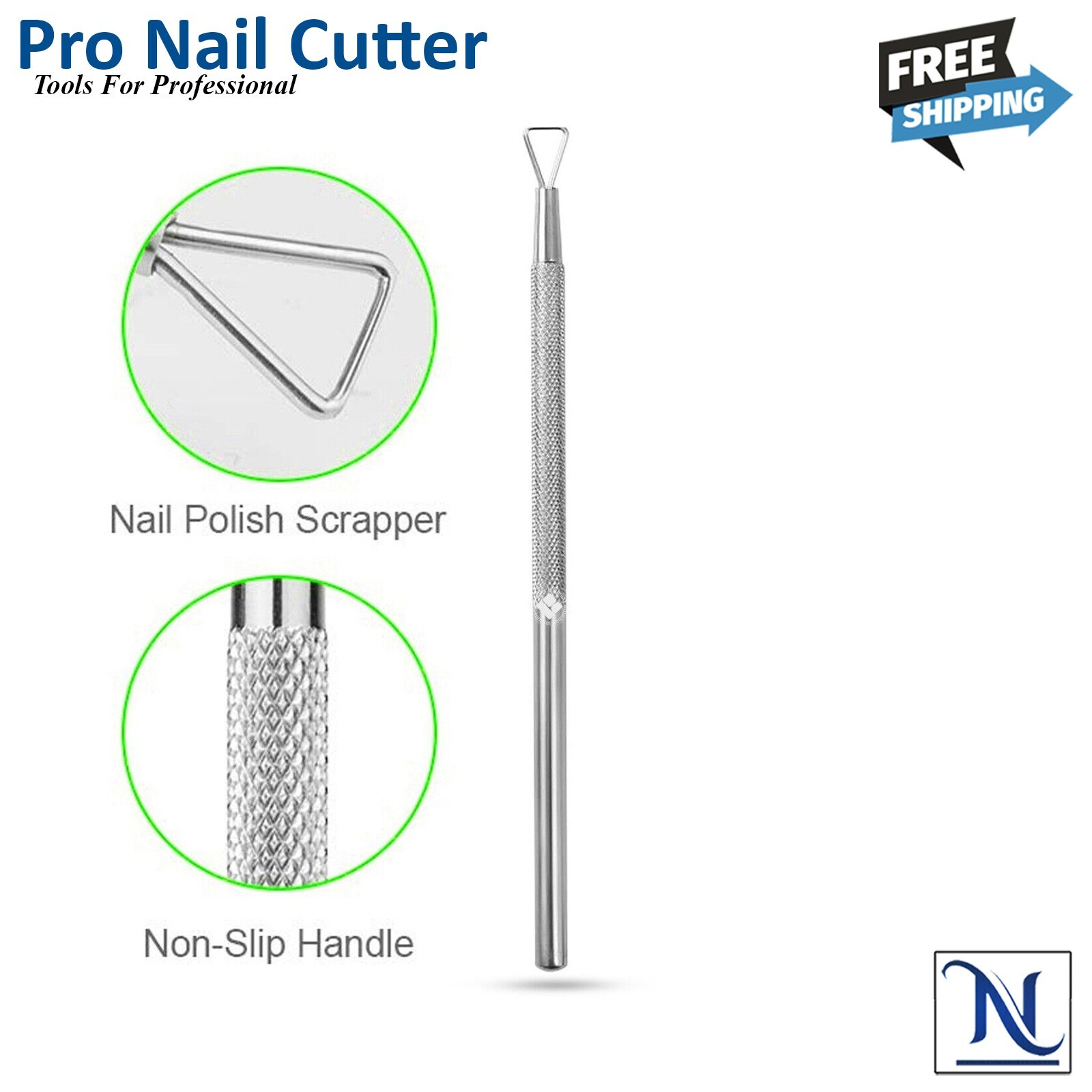 Stainless Steel UV Gel Polish Remover Triangle Stick Rod Pusher Nail Art Tools