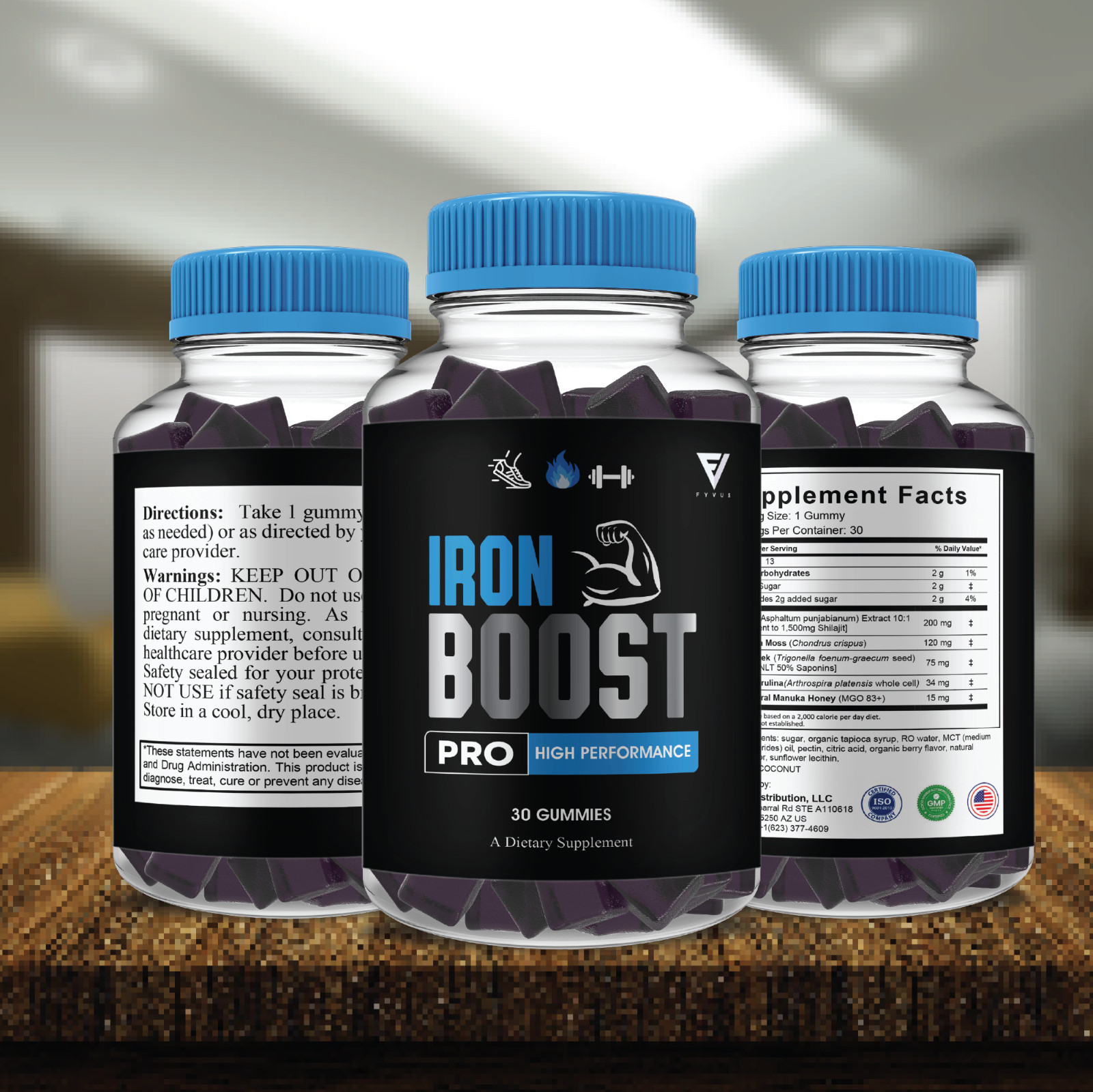 (5 Pack) Iron Boost Pro Performance Gummies, IronBoost Pro (5 Month Formula)