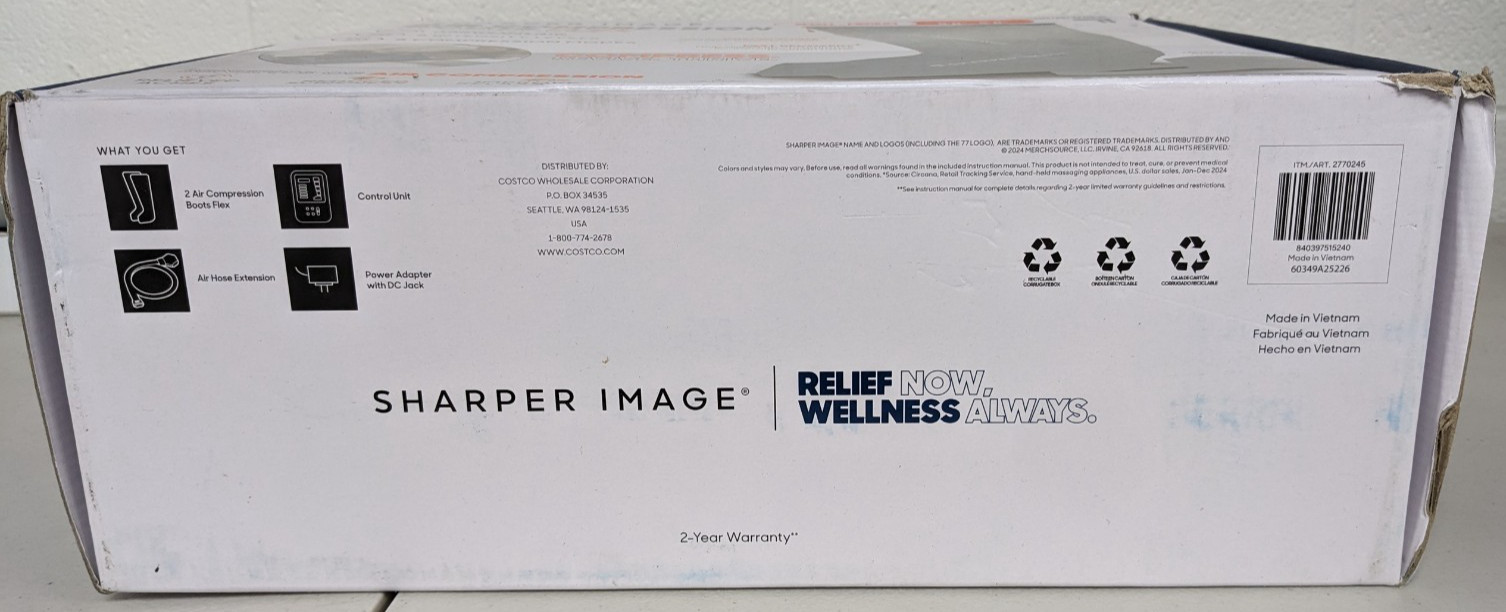 Sharper Image Air Compression Boots Flex Leg Recovery System Small/Medium (Blue)