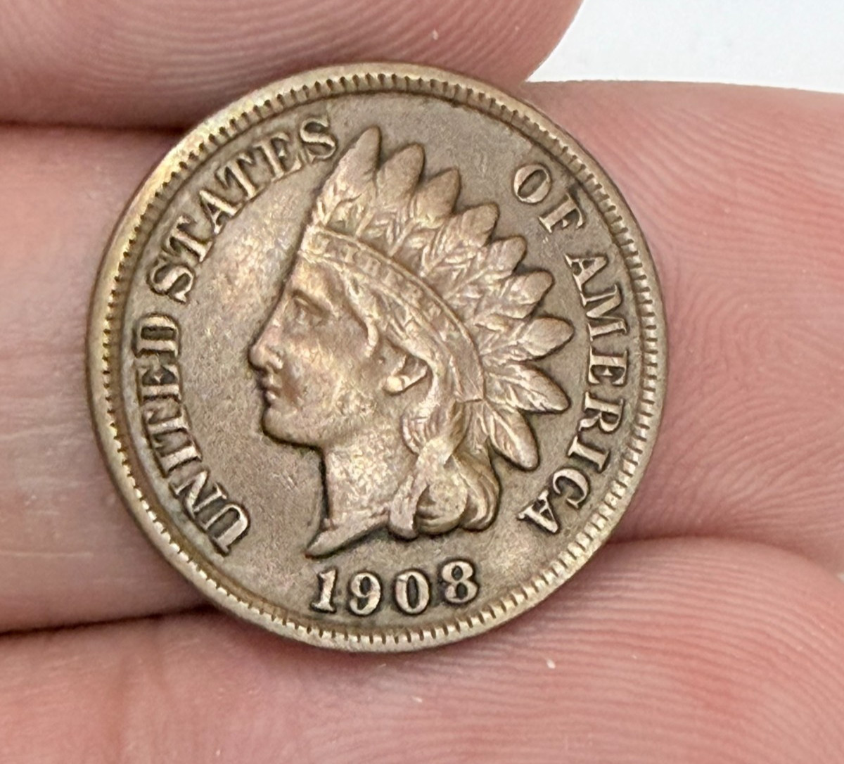 !FULL LIBERTY! 1908-S Indian Head Cent Penny - XF Condition !FREE SHIPPING!