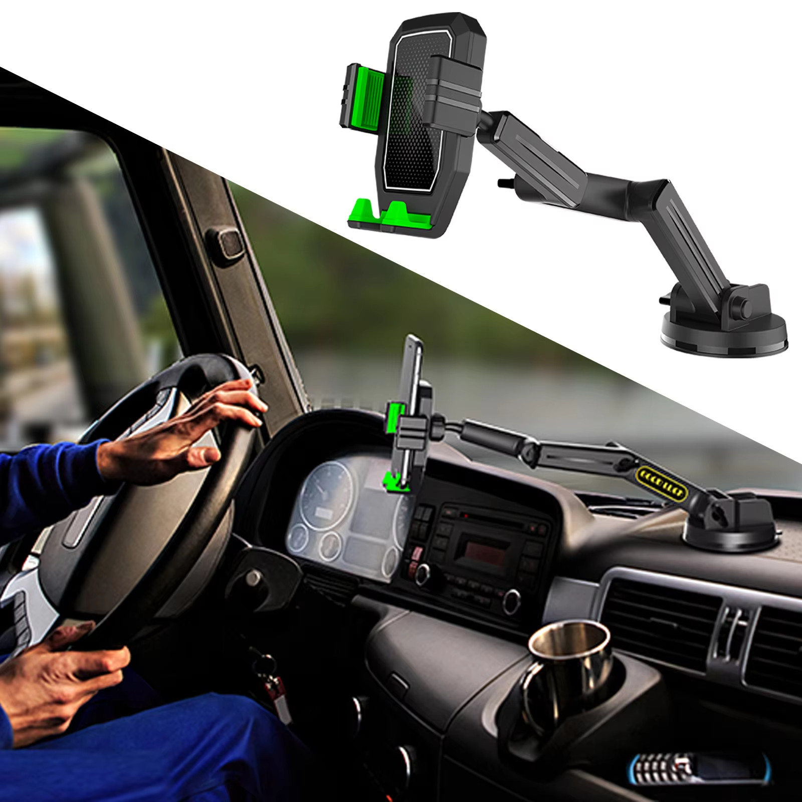 Phone Holder Mount Heavy Duty Truck Car Dashboard Windshield Long Anti-Shake