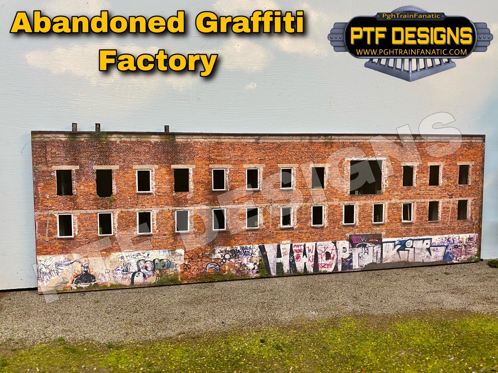N Scale ABANDONED GRAFFITI FACTORY Building Flat/Front  Walthers