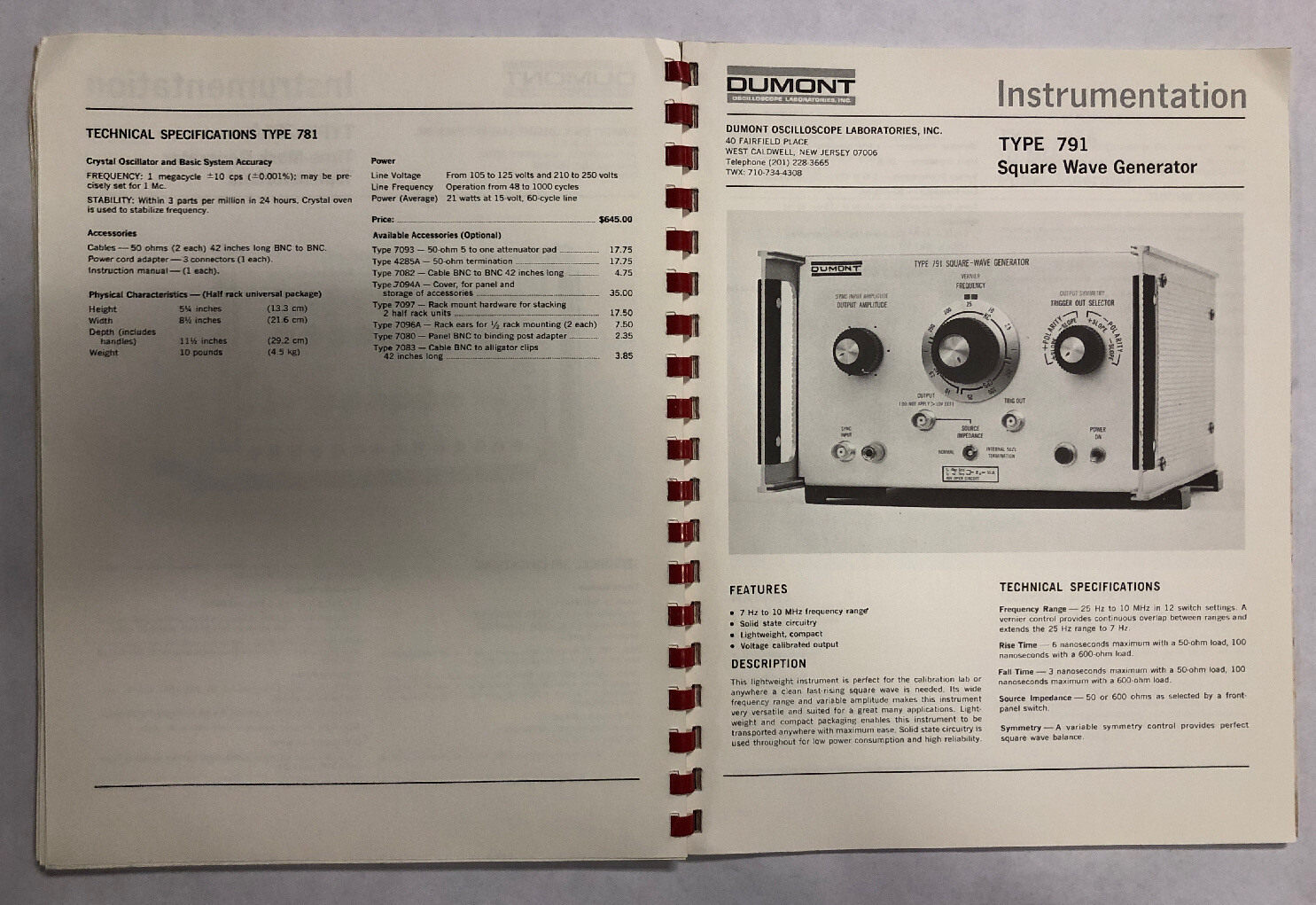 Dumont Short Form Catalog No. 684 Dated 1968