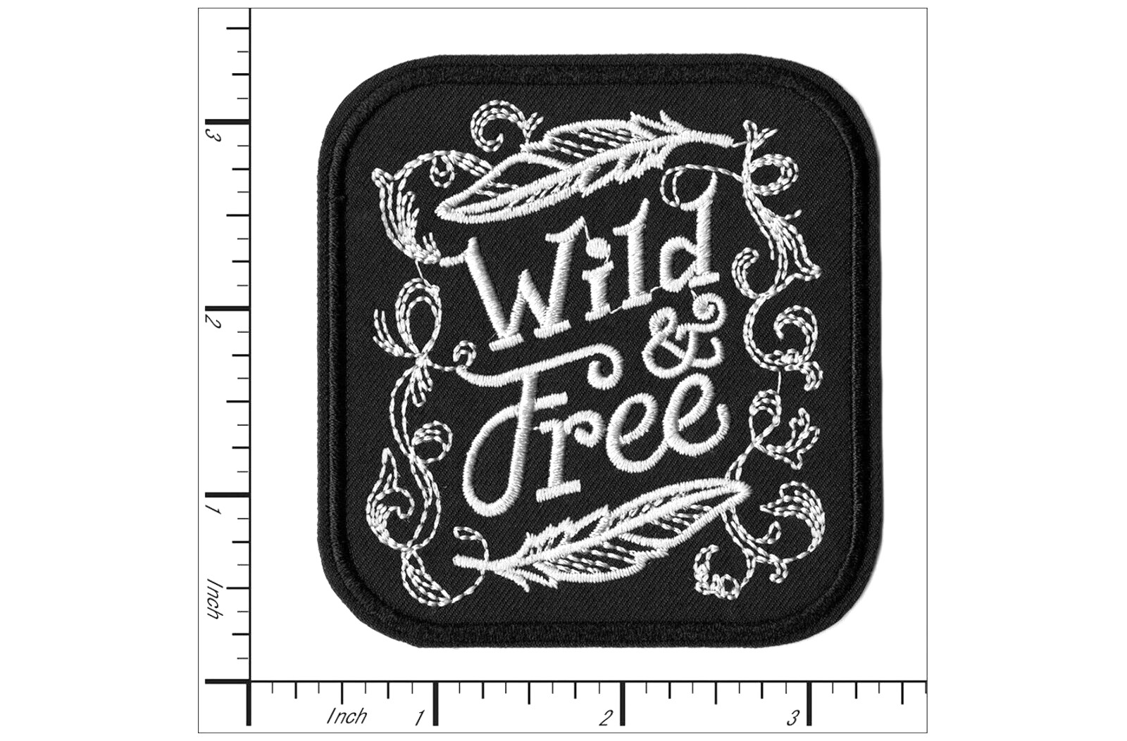 Wild & Free Embroidered Iron-On Patch - Boho Chic Inspirational Badge