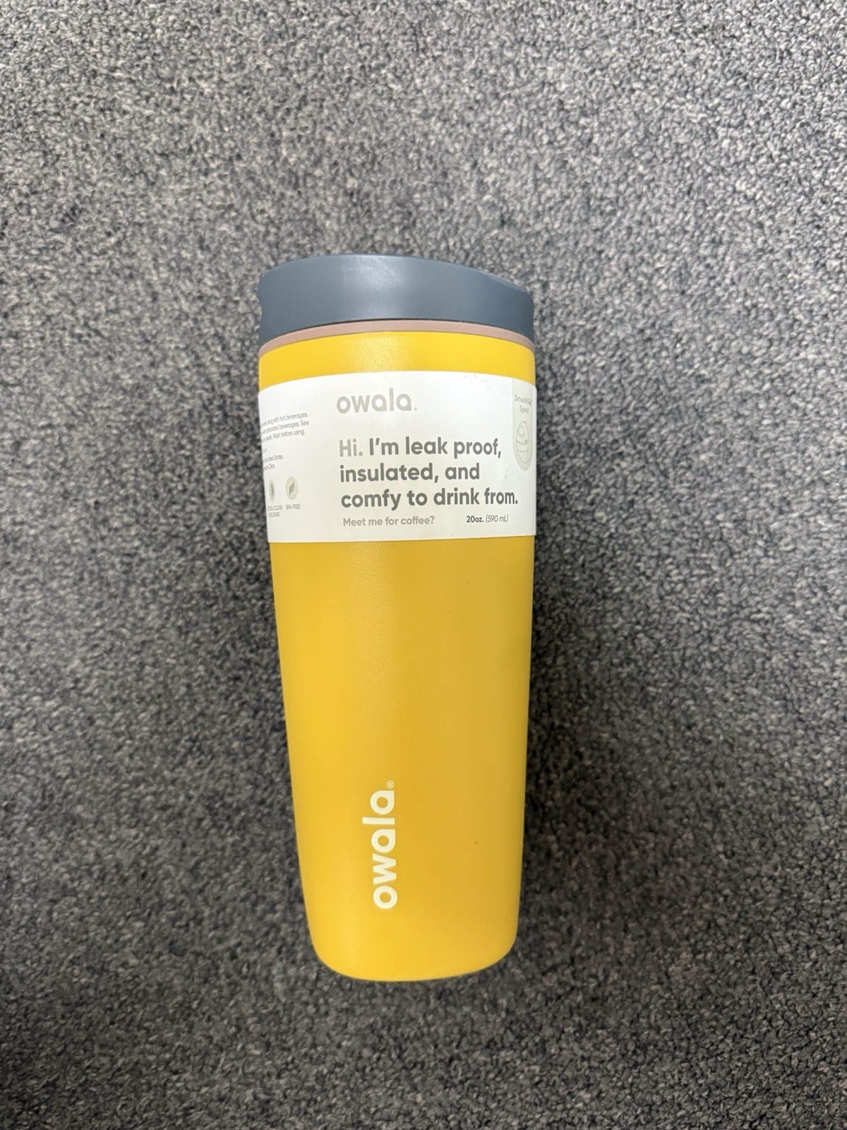 Owala SmoothSip Slider Stainless Steel Tumbler / 20oz / Color: Golden Quest