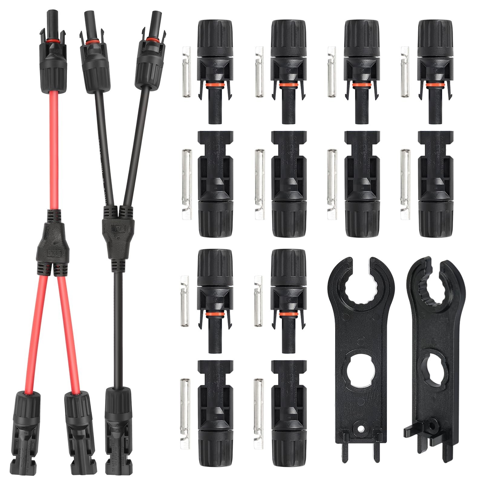 MC4 Solar Panel Connectors, 6 Pairs Male/Female Solar Panel Cable Connectors,...