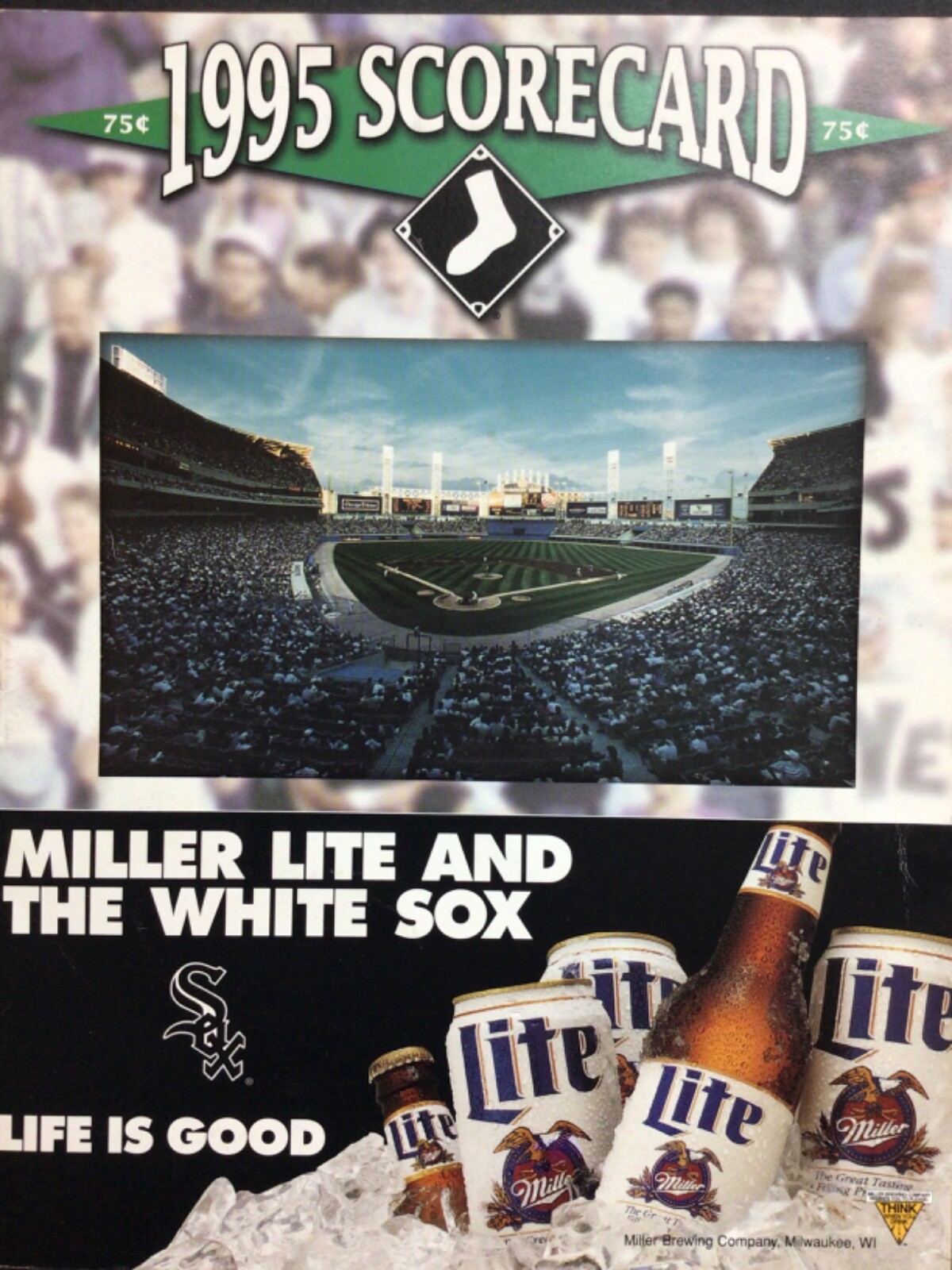 CHICAGO WHITE SOX ~ 1995 Scorecard vs. Anaheim Angels ~ Jim Edmonds HR