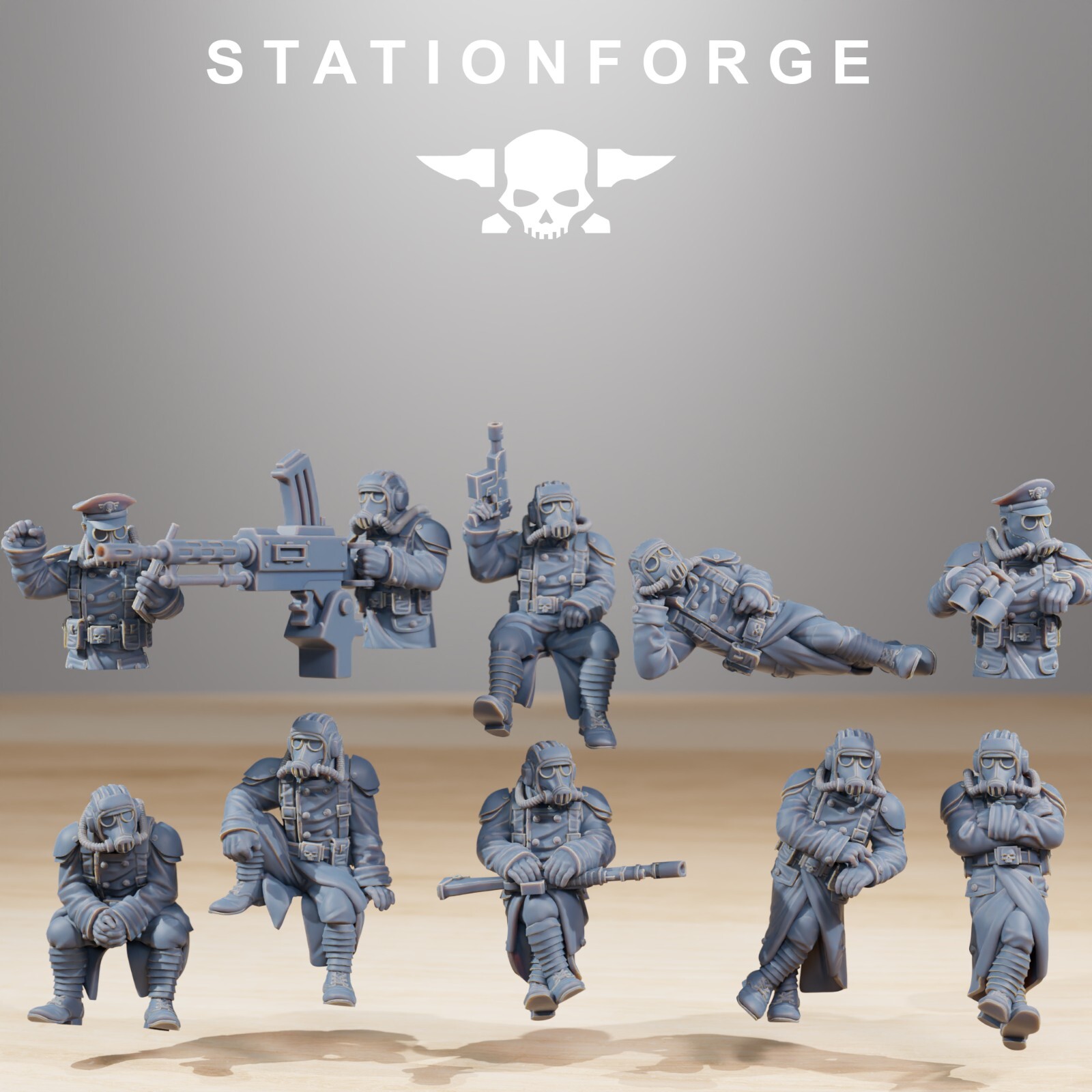 Imperial Battle Tank of the Grim Guard Crew x 10 , Death Division, Russ Korps