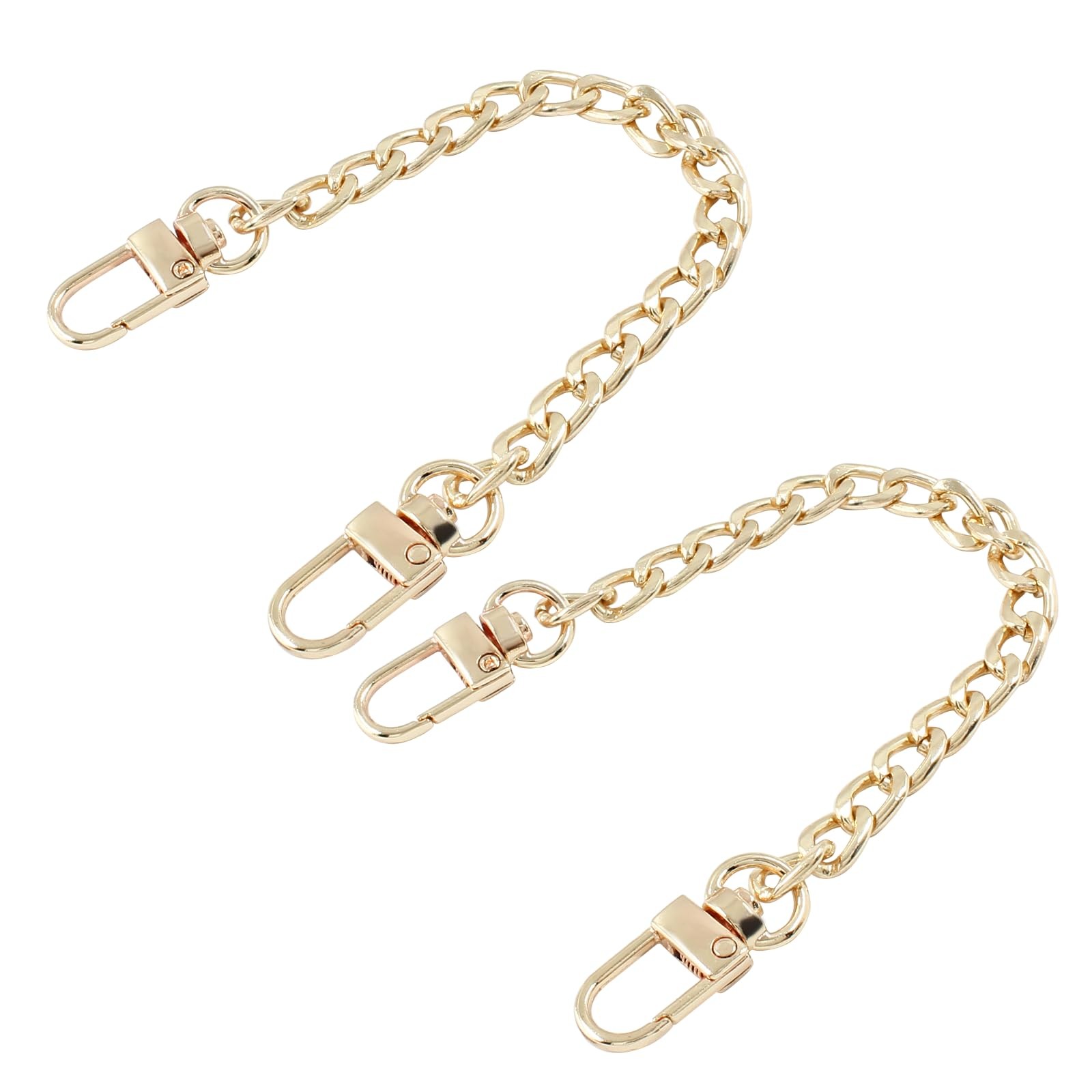Hitefu 2PCS Purse Chain Strap, Gold Metal Flat 7.87 Inch,