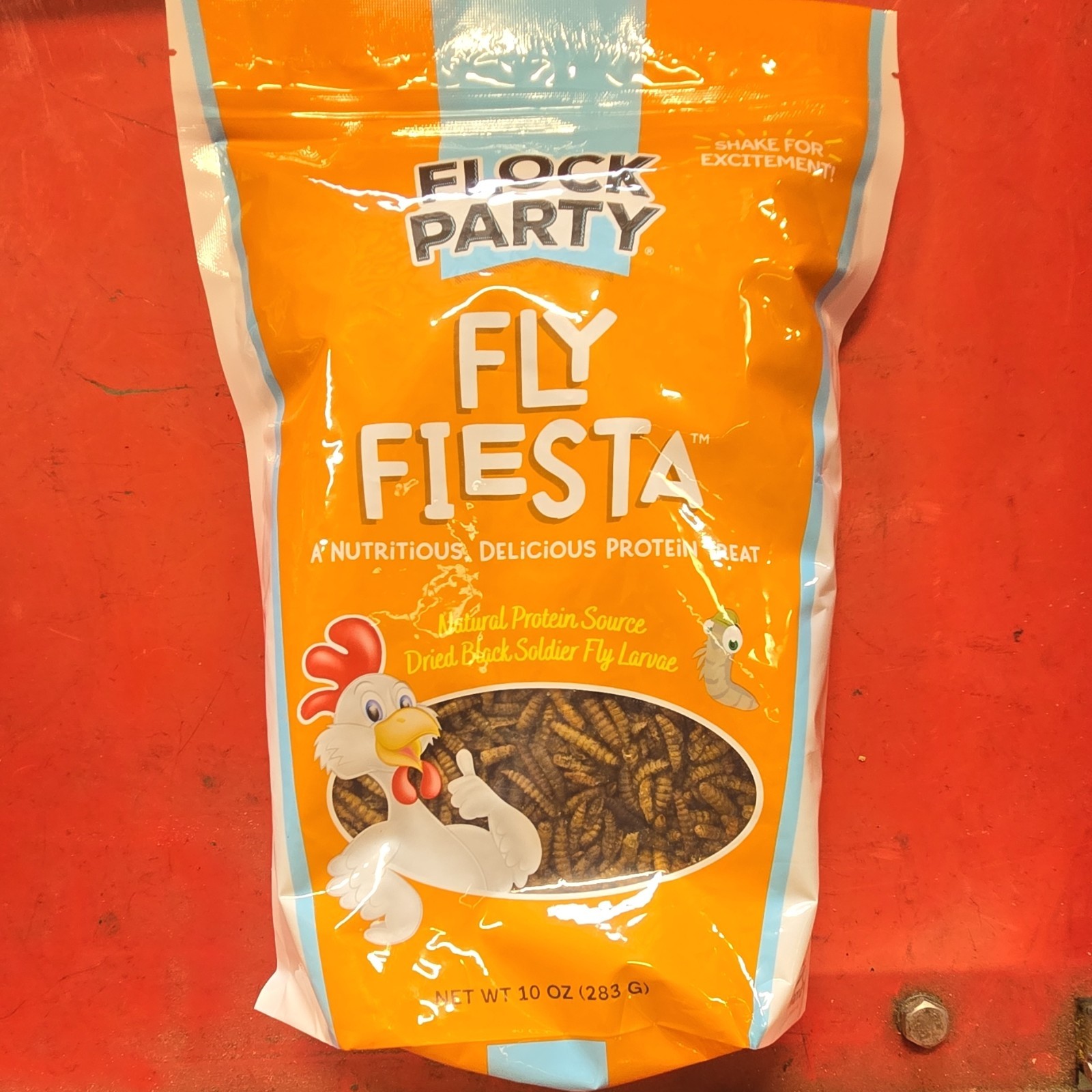 Flock Party Fly Fiesta Dried Black Soldier Fly Larvae Chicken Treat Protein.10oz