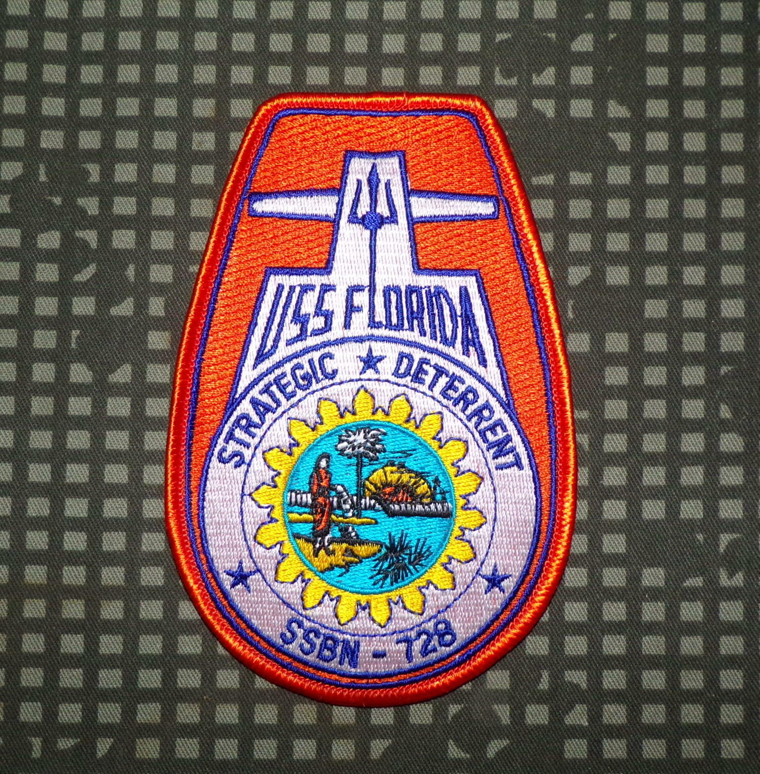 US Navy USS Florida SSBN 728 Submarine Embroidered Full Color Patch
