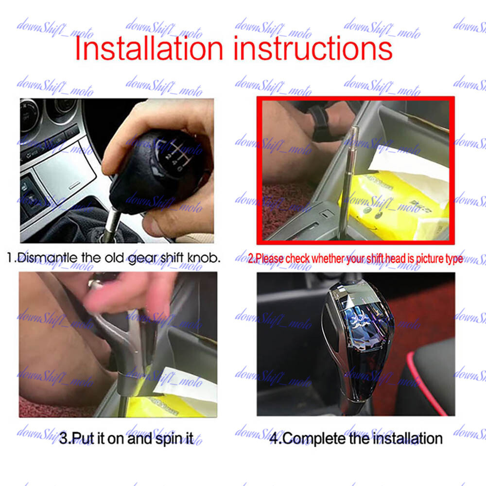 Crystal Handle Touch Motion Activated LED Car Gear Shift Knob Shifter for MAZDA