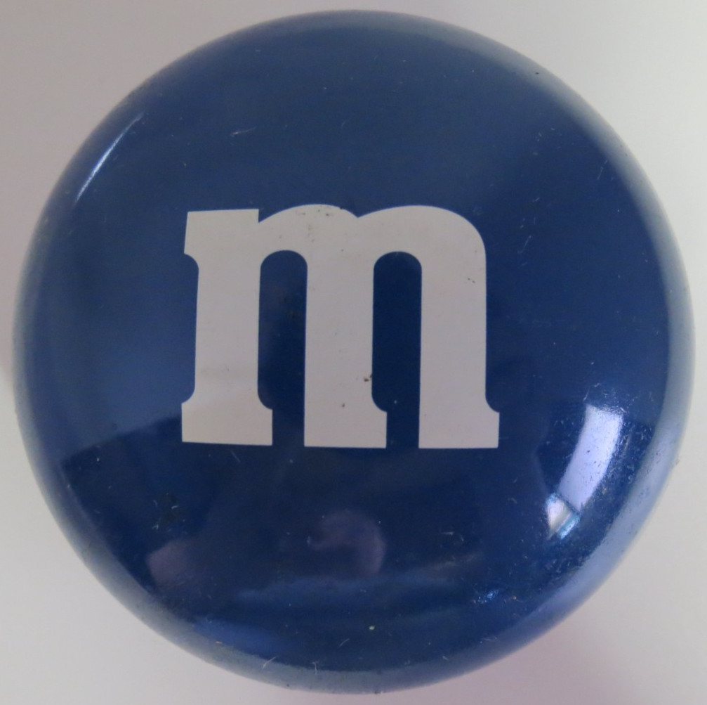 Vintage M&Ms Blue M&M 3" Metal Tin Opens in Half