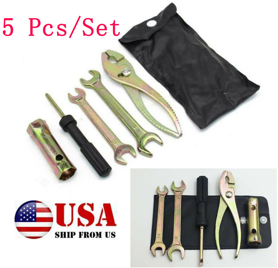 Universal Motorcycle Spark Plug Socket Spanner Plier Screwdriver Wrench Tool Kit