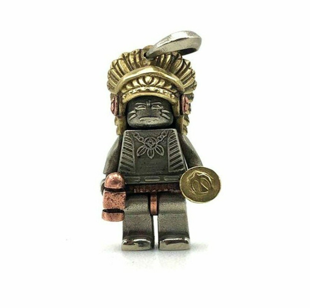 White Brass Copper Chief Key Ring Bead Paracord Knife Bead Pendant Lanyard Bead