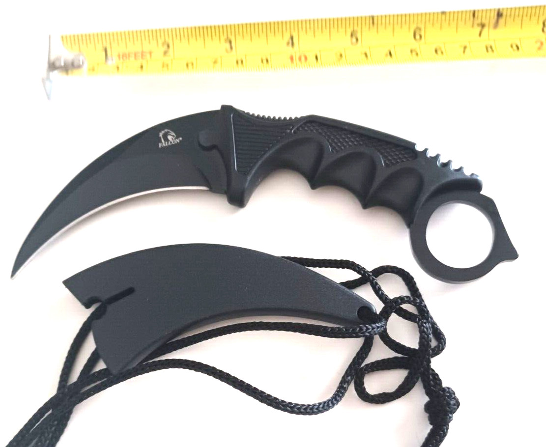KARAMBIT 7 INCH OVERALL APPROX PLASTIC COVER NECKLACE CORD