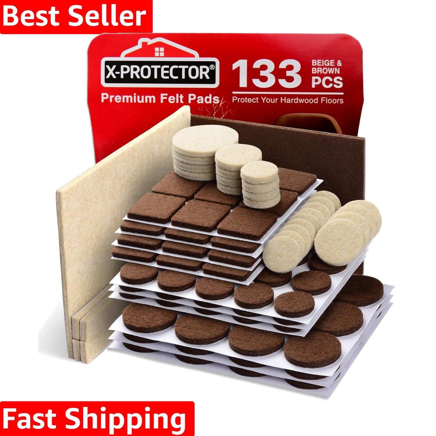 Felt Furniture Pads 133 PCS  Furniture Pads - Felt Pads Furniture Feet Best W...