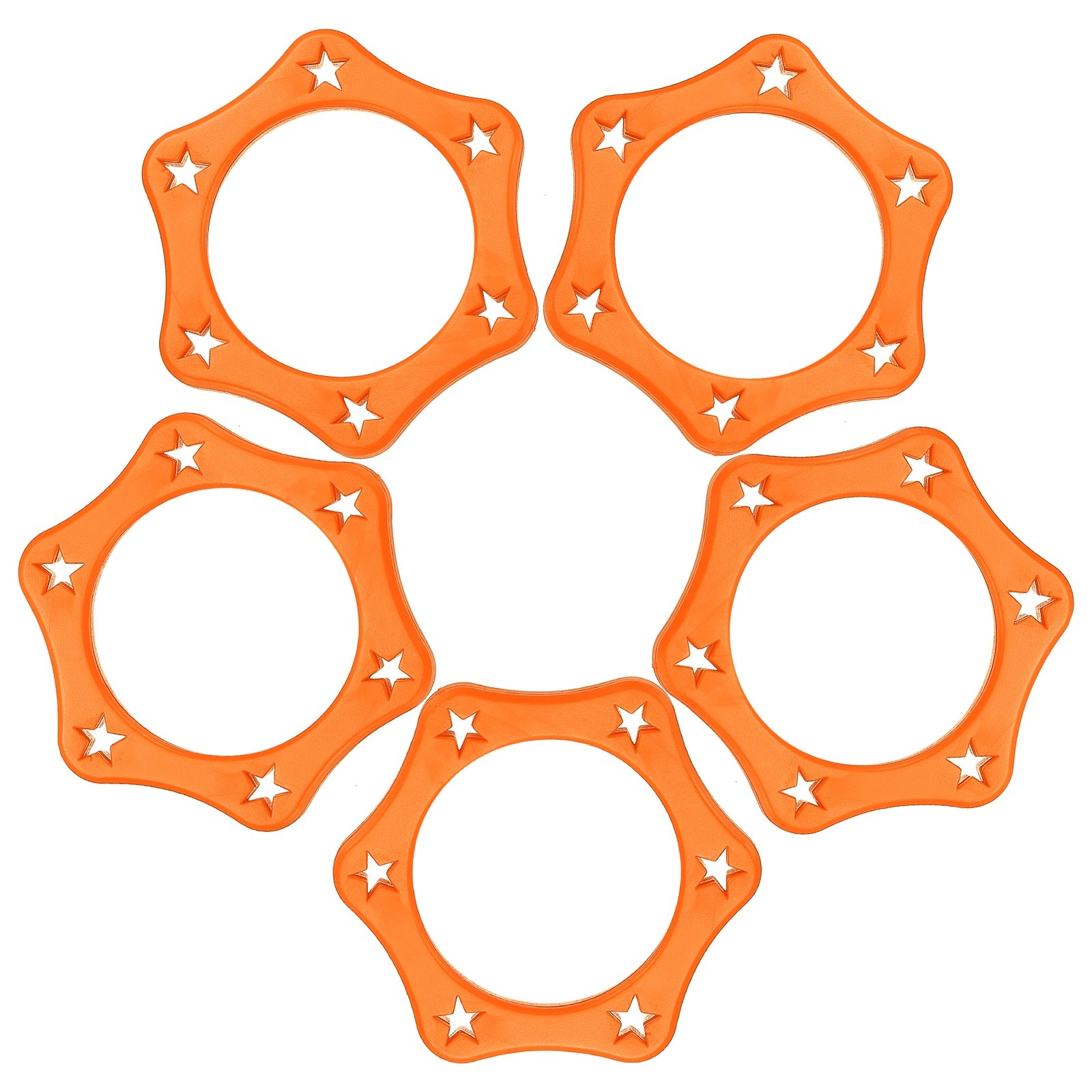 Microphone Anti-Roll Rubber Hexagonal Rings, 5 Pack & 1.4 x 2.3" & Orange
