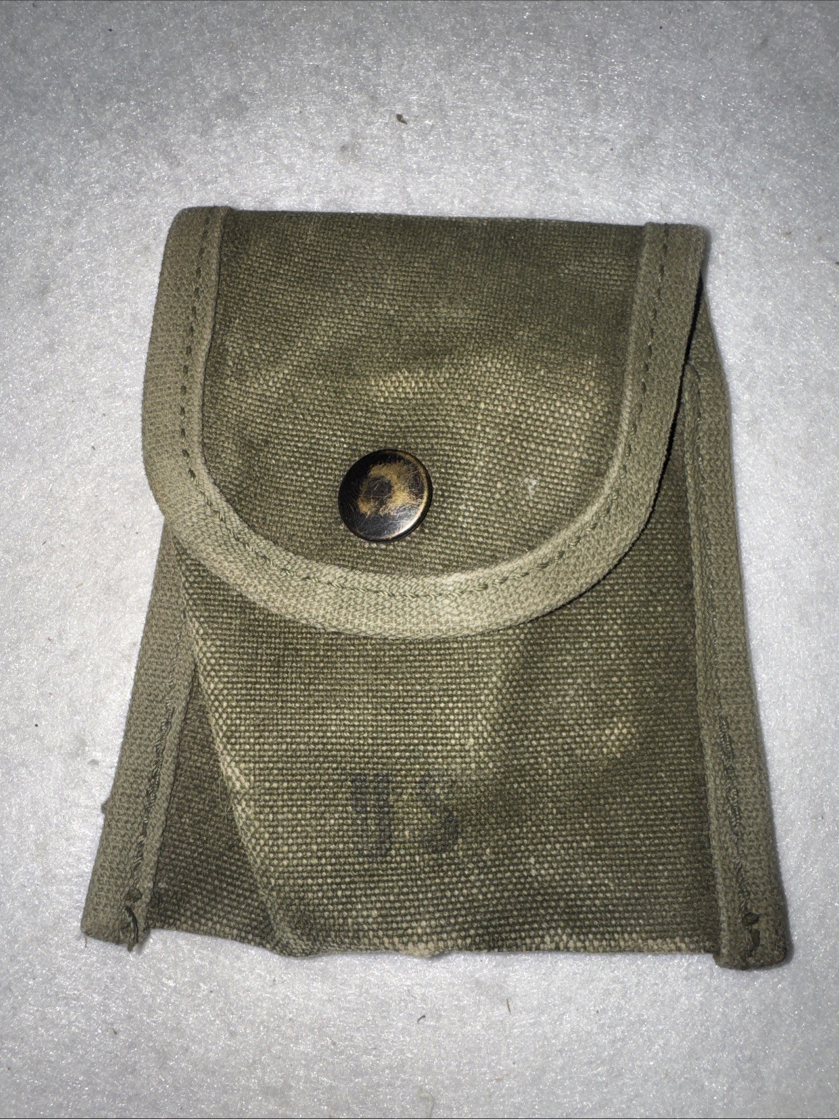 Vietnam War era US Army OD Canvas M-1956 Field Dressing Pouch , Compass Pouch