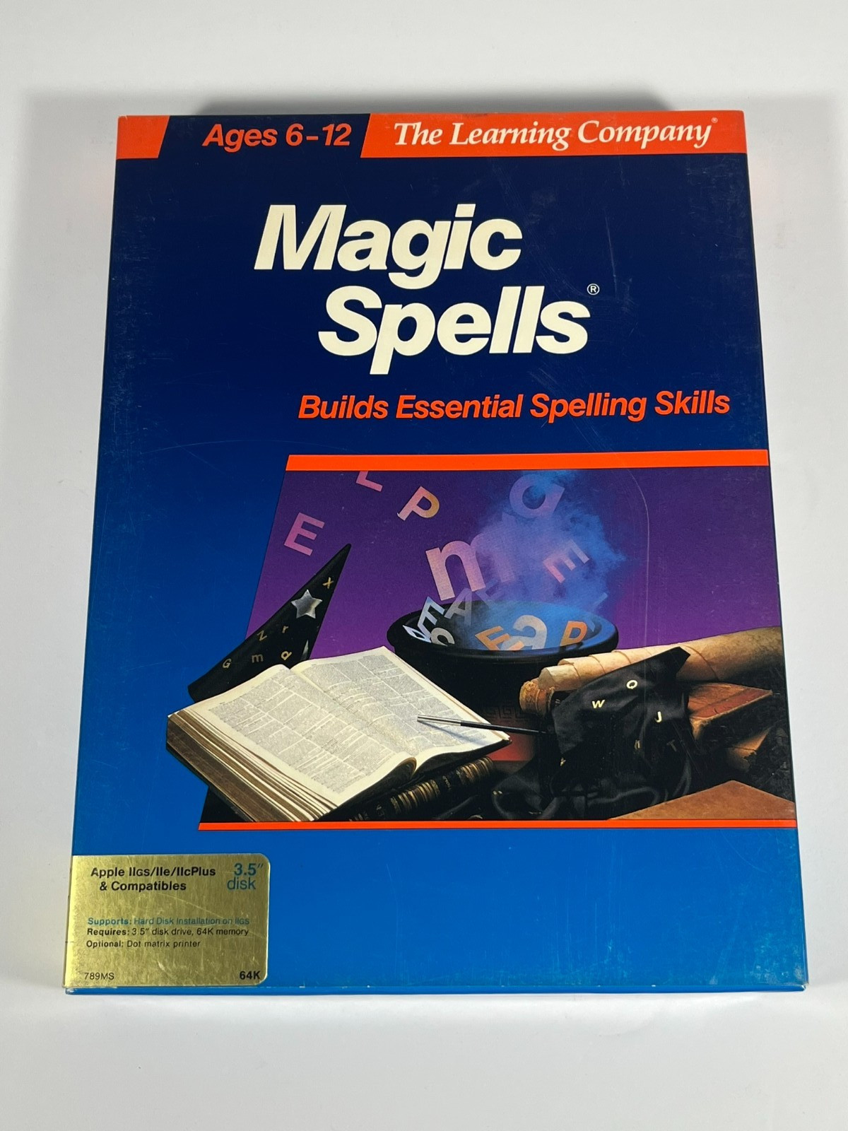 Vintage MAGIC SPELLS  (Learn Spelling Skills) for Apple IIGS - Ages 6-12  TESTED